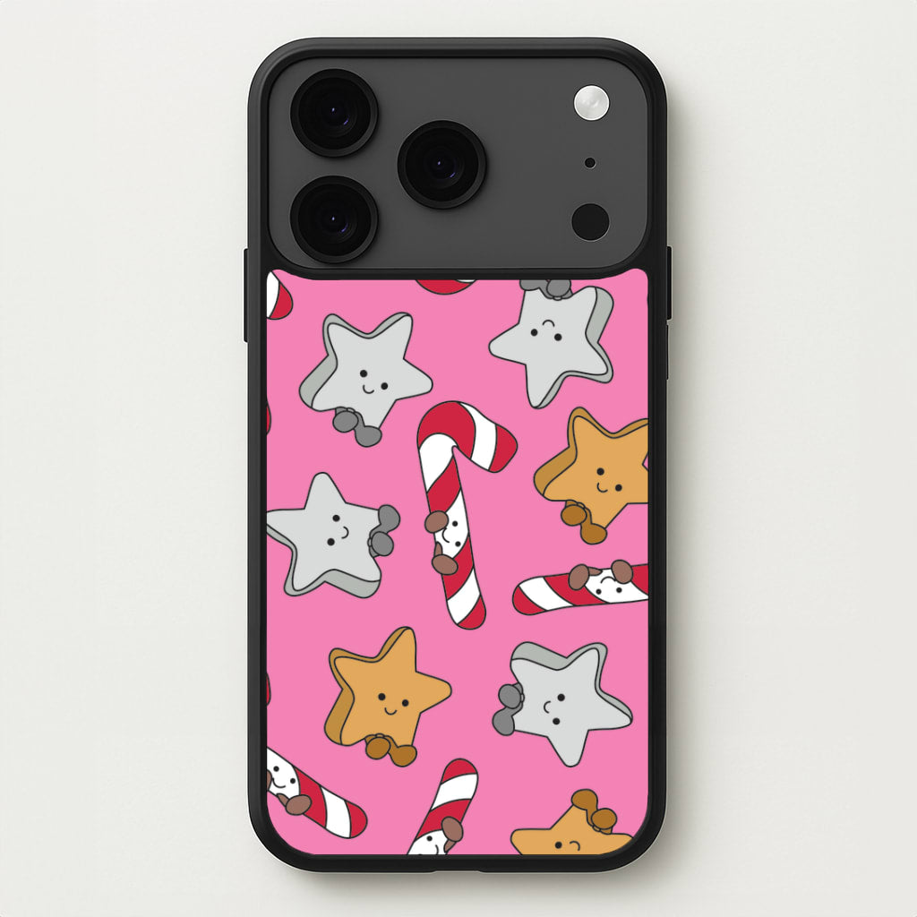 Pink Christmas Plushies Pattern iPhone 17 Pro Max Case