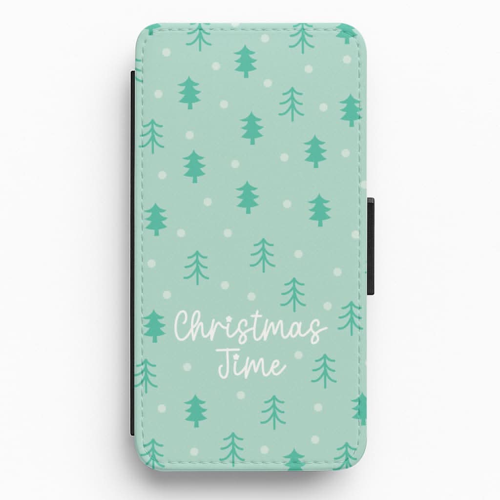 Cute Xmas Trees Pattern Flip / Wallet Phone Case