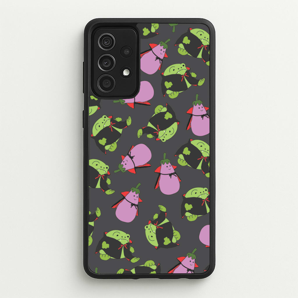 Vampire Frogs And Vegetables Pattern - Halloween Galaxy A52 / A52s Case