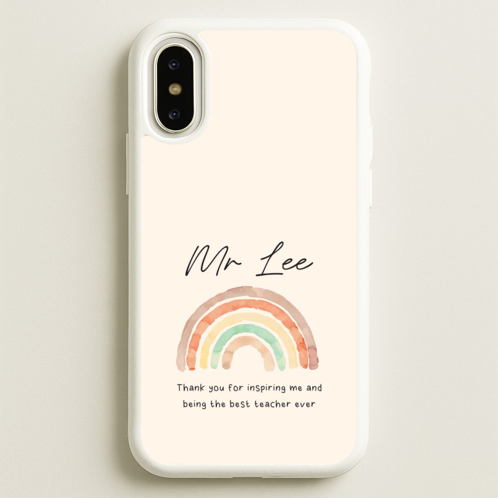 Biege Personalised Teacher Rainbow iPhone X / XS Case