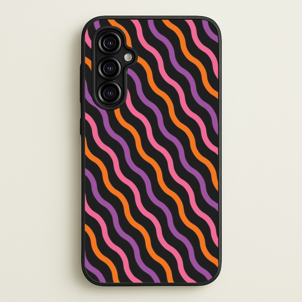 Wavy Abstract Halloween Pattern Galaxy A54 Case