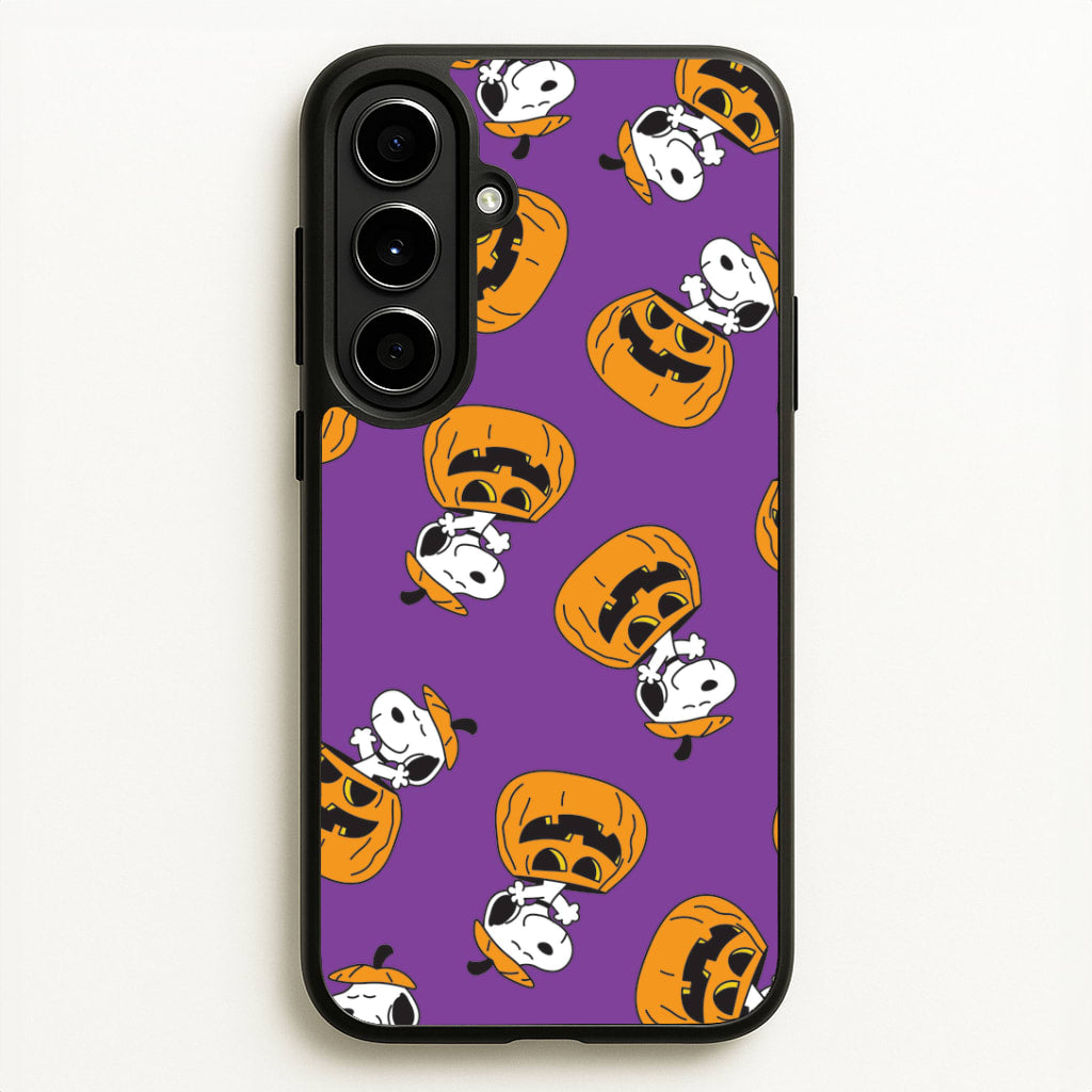 Cartoon Beagle Pumpkin Pattern Galaxy A56 Case
