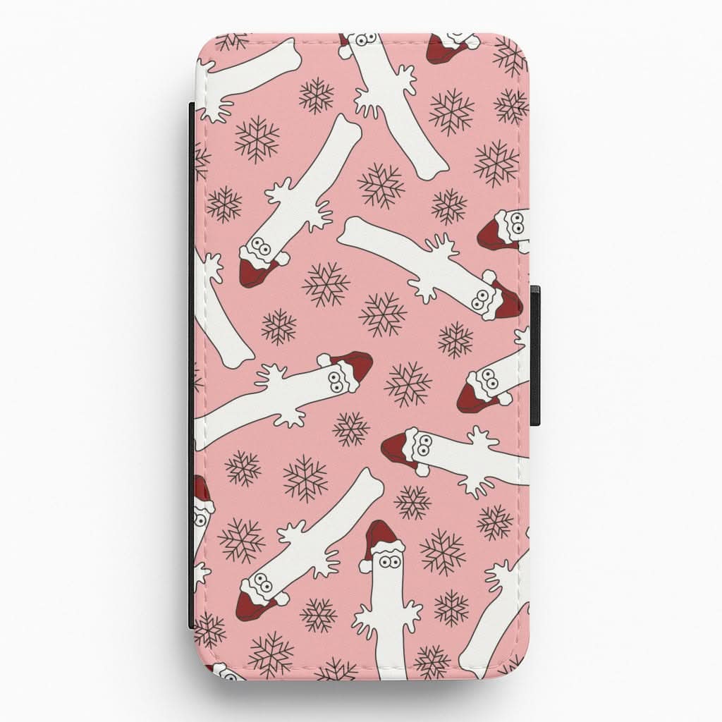 Wiggly Moom Xmas Hat Pattern Flip / Wallet Phone Case