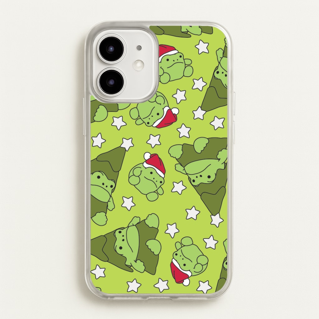 Christmas Frogs And Stars Plush Pattern iPhone 12 / 12 Pro Case