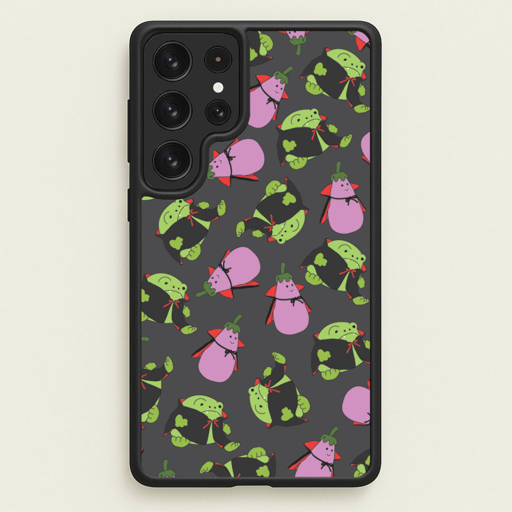 Vampire Frogs And Vegetables Pattern - Halloween Galaxy S22 Ultra Case