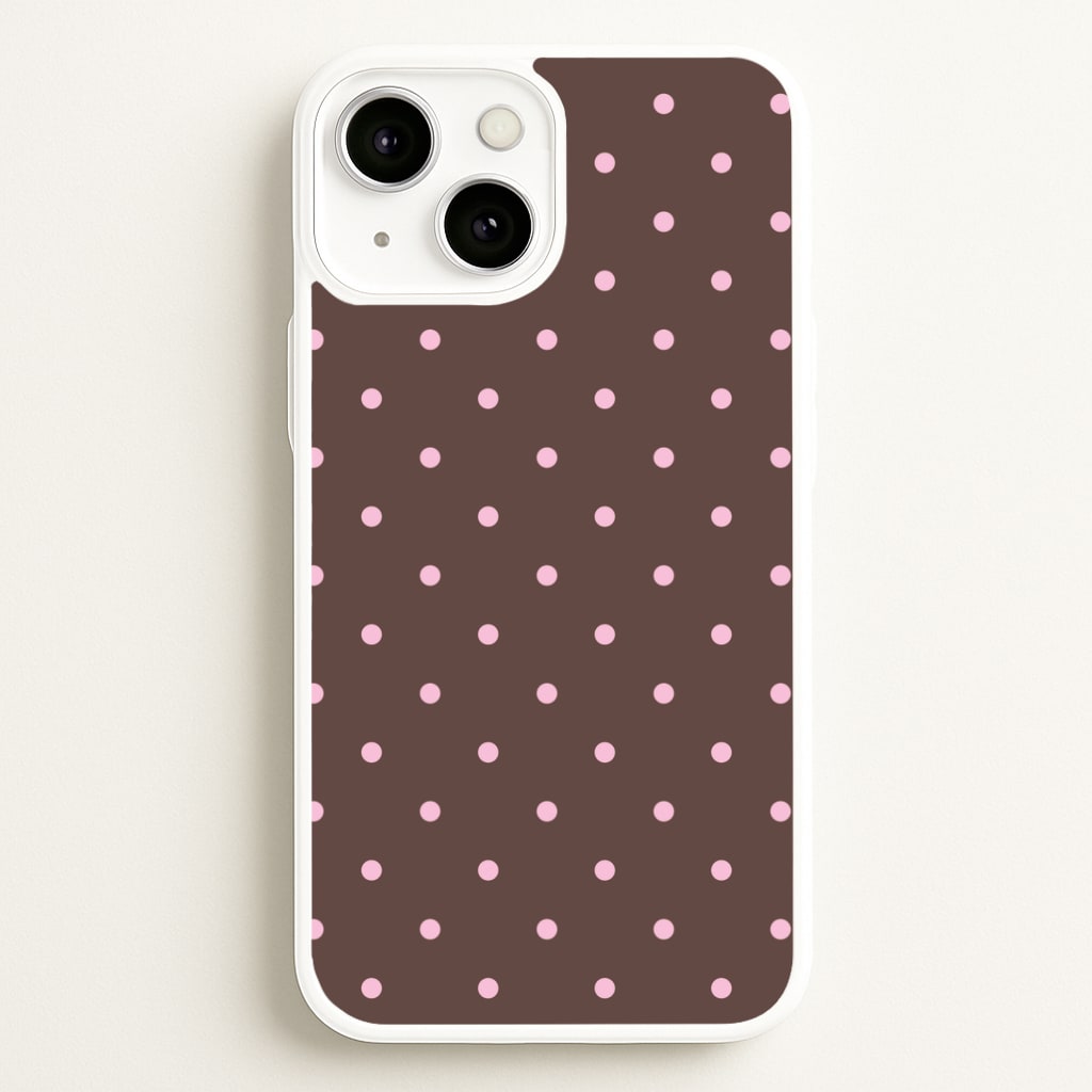 Chocolate & Strawberry Polka Dots iPhone 13 Case