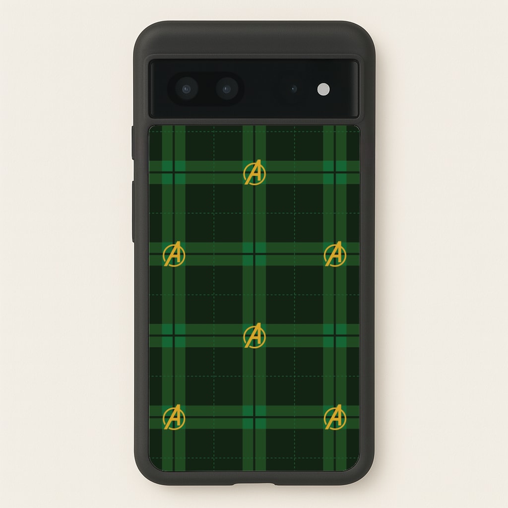 Superhero Team Green Tartan Pattern Google Pixel 7 Case
