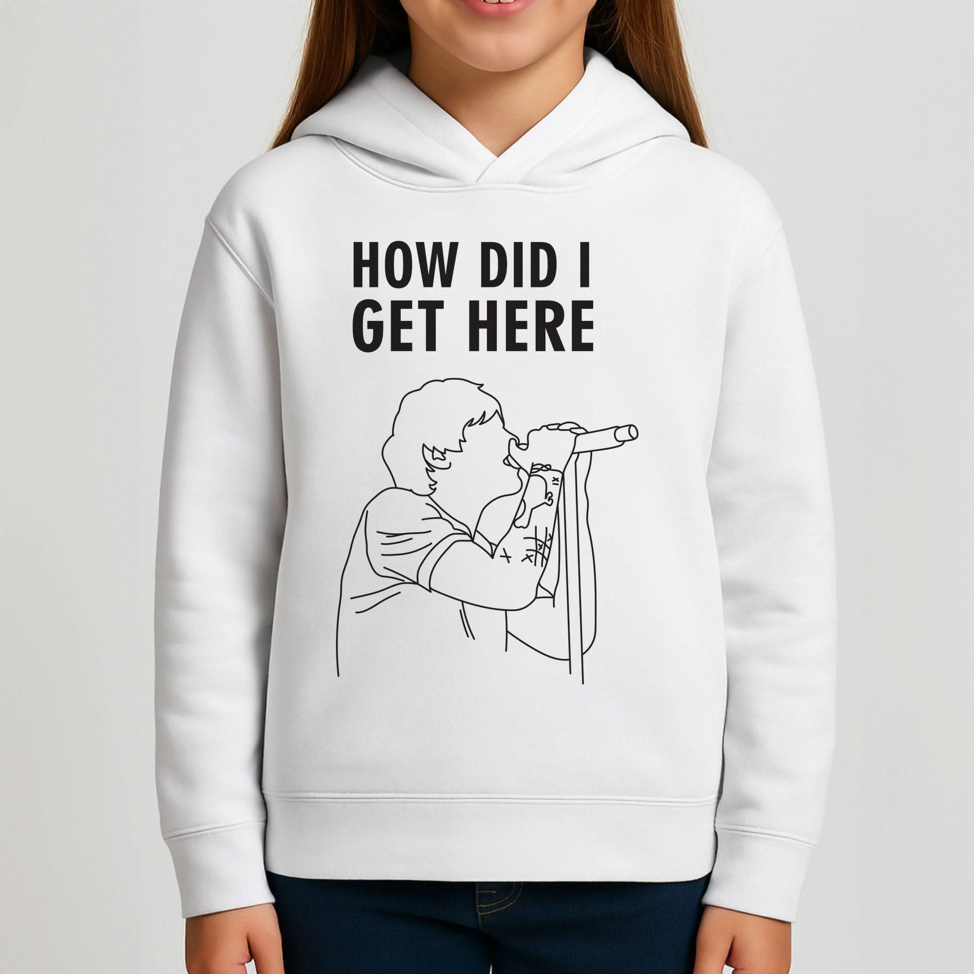 How Did I Get Here Outline Girls Hoodie