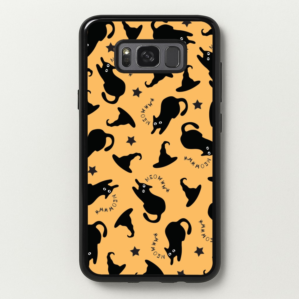 Black Cat And Hats Pattern Galaxy S8 Case