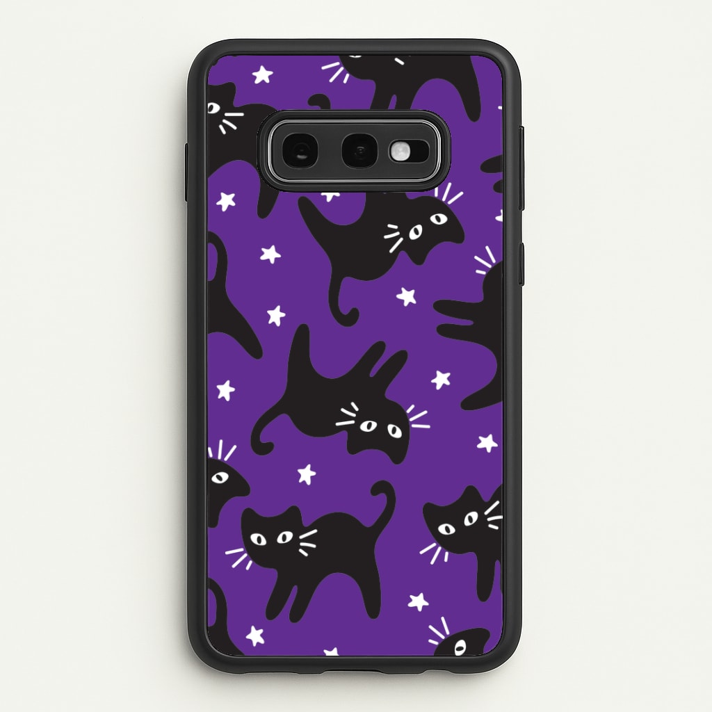 Cartoon Black Cats And Stars Pattern Galaxy S10e Case