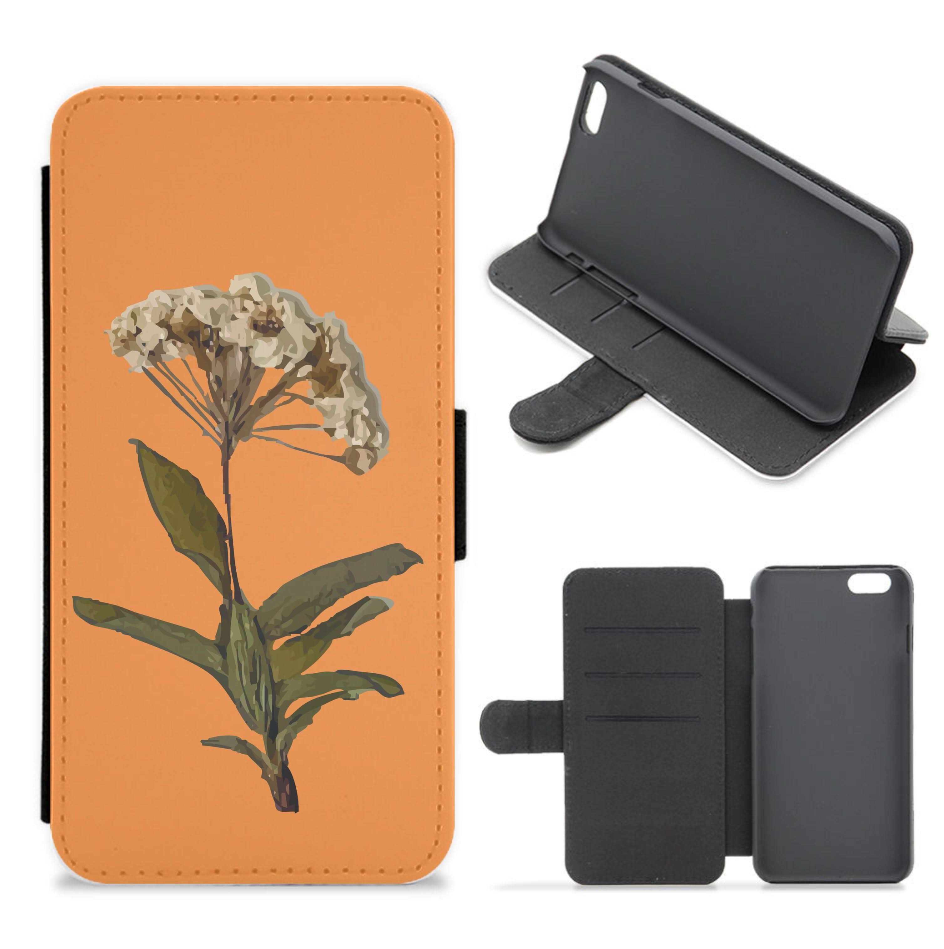 Bright Orange Pressed Flower Flip / Wallet Phone Case