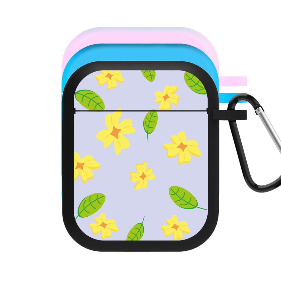 Yellow And Green Pattern - Floral AirPods Case