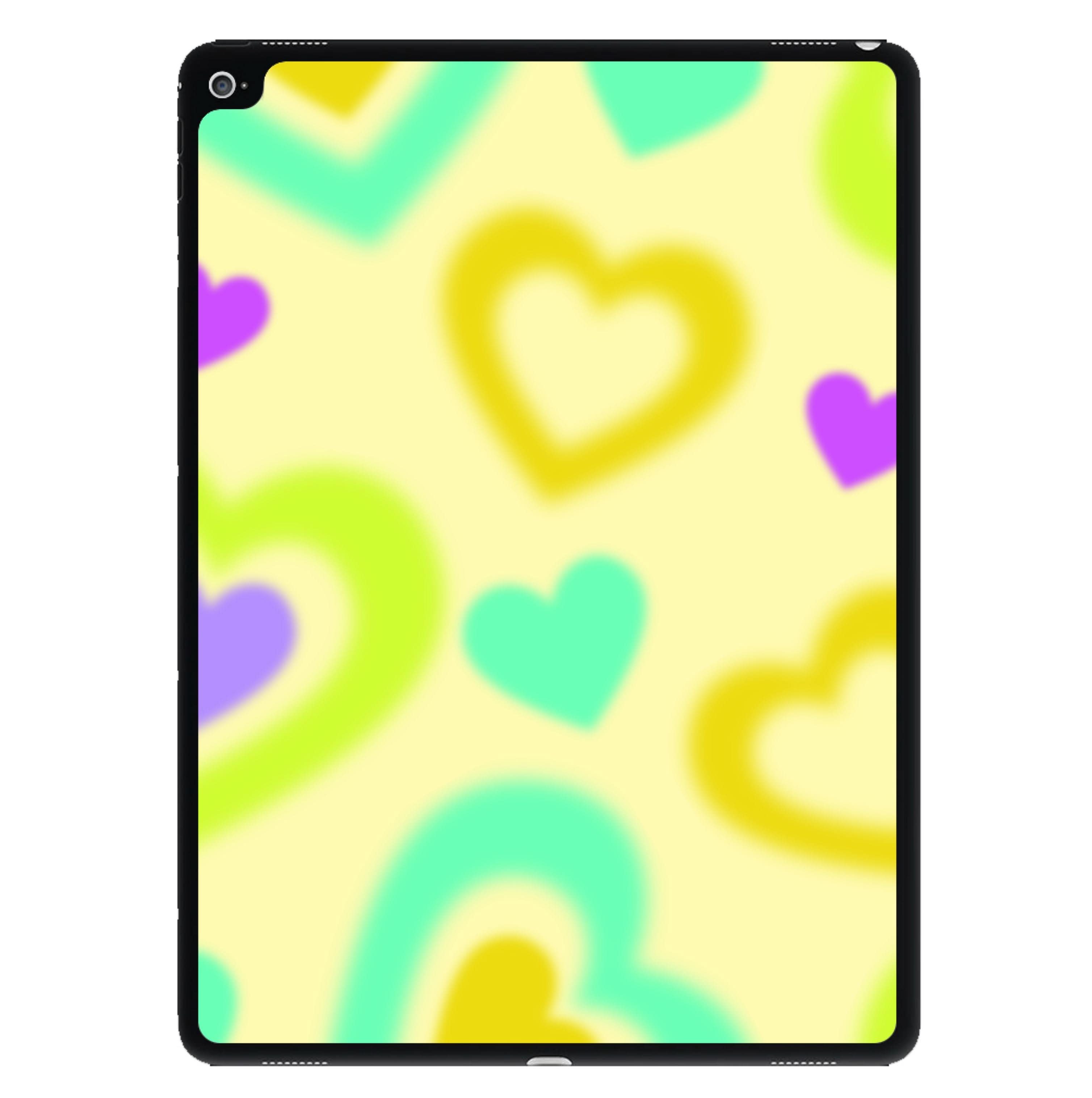 Multicoloured Hearts Gradient Pattern iPad Case
