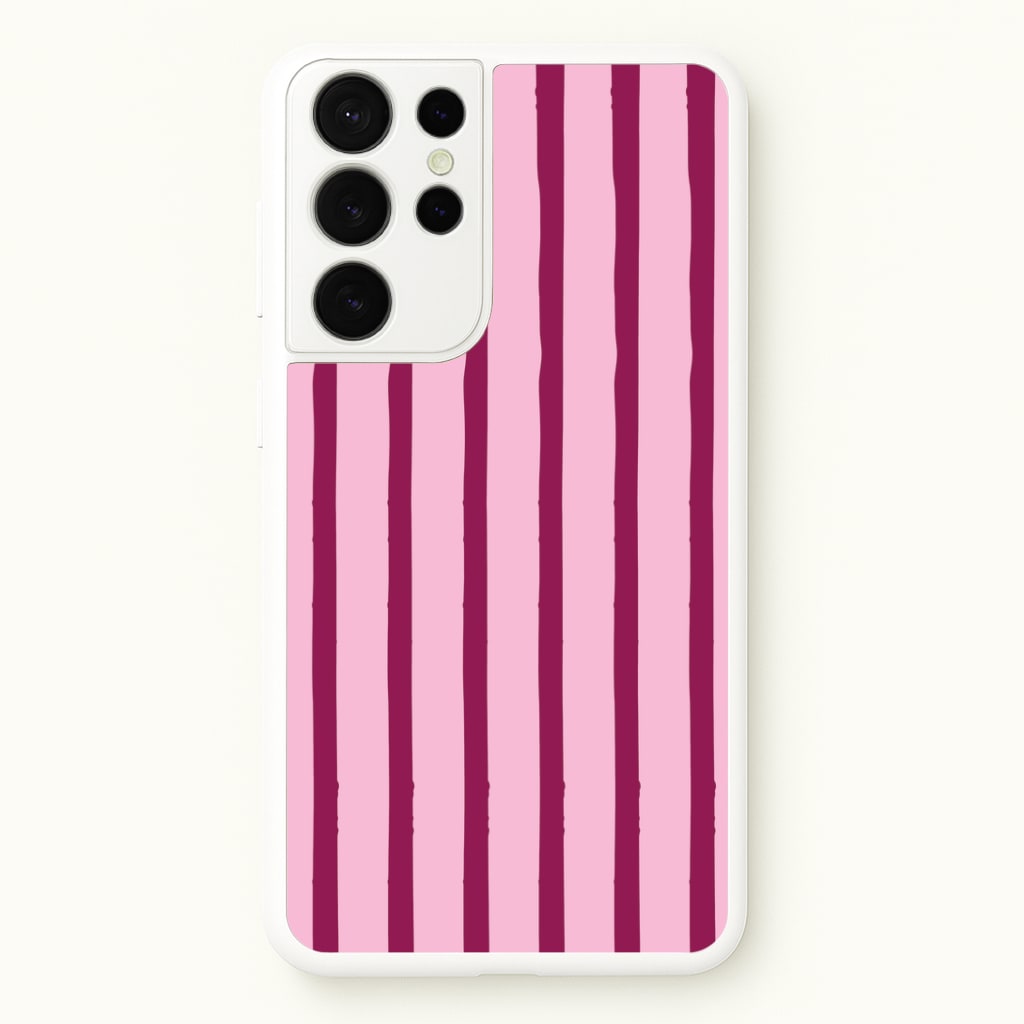 Strawberry Stripes Galaxy S21 Ultra Case