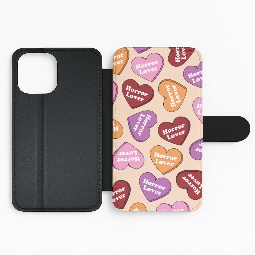 Horror Lover Hearts Pattern Flip Phone Case