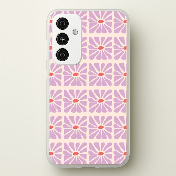 Square Abstract Flowers Mauve Galaxy A55 Case