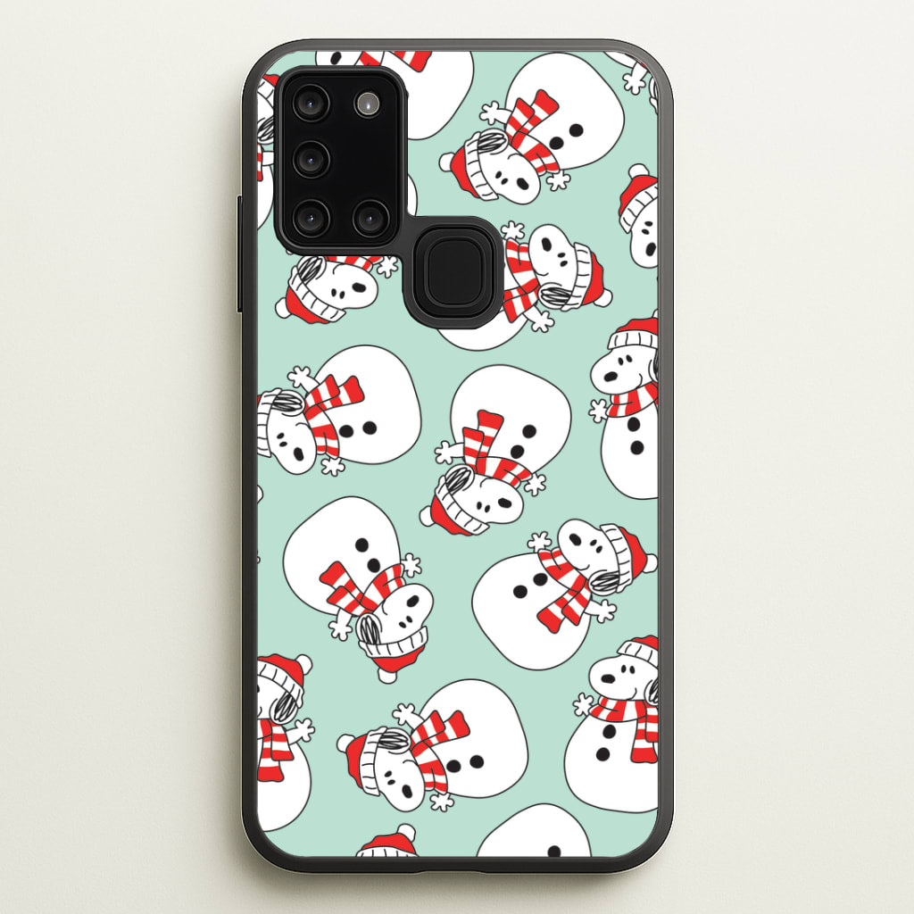 Cartoon Beagle Snowman Pattern Galaxy A21s Case