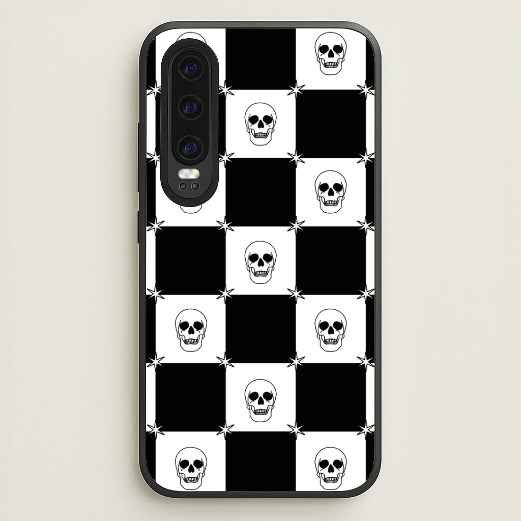 Checkered Skulls Pattern Huawei P30 Case