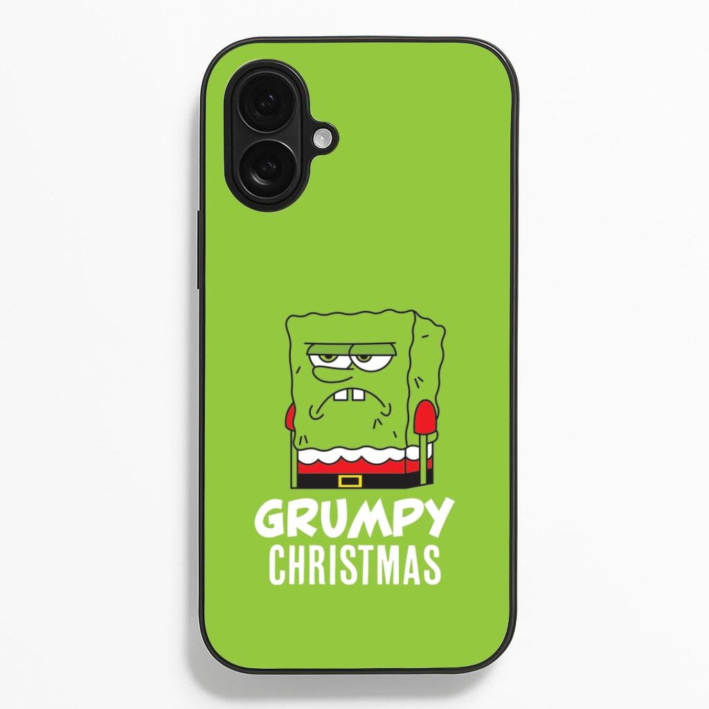 Grumpy Christmas Cartoon Sponge iPhone 16 Plus Case