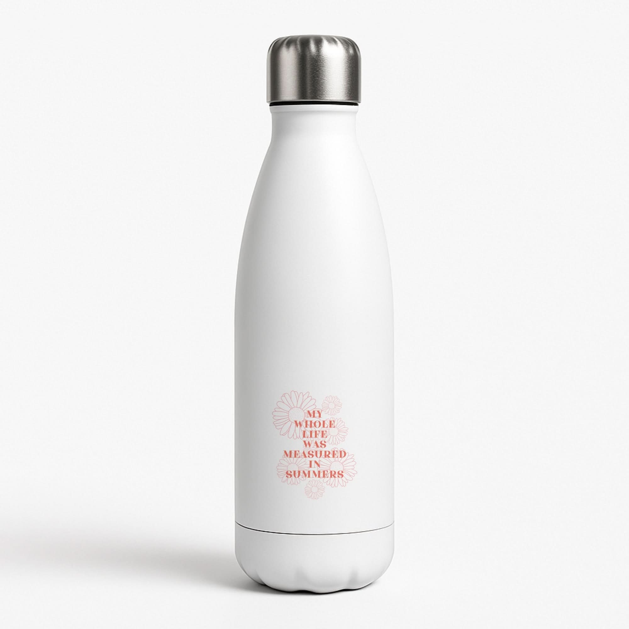 Dasies Quote White Water Bottle