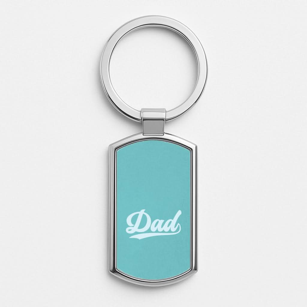 Dad Logo Silver Metal Keyring
