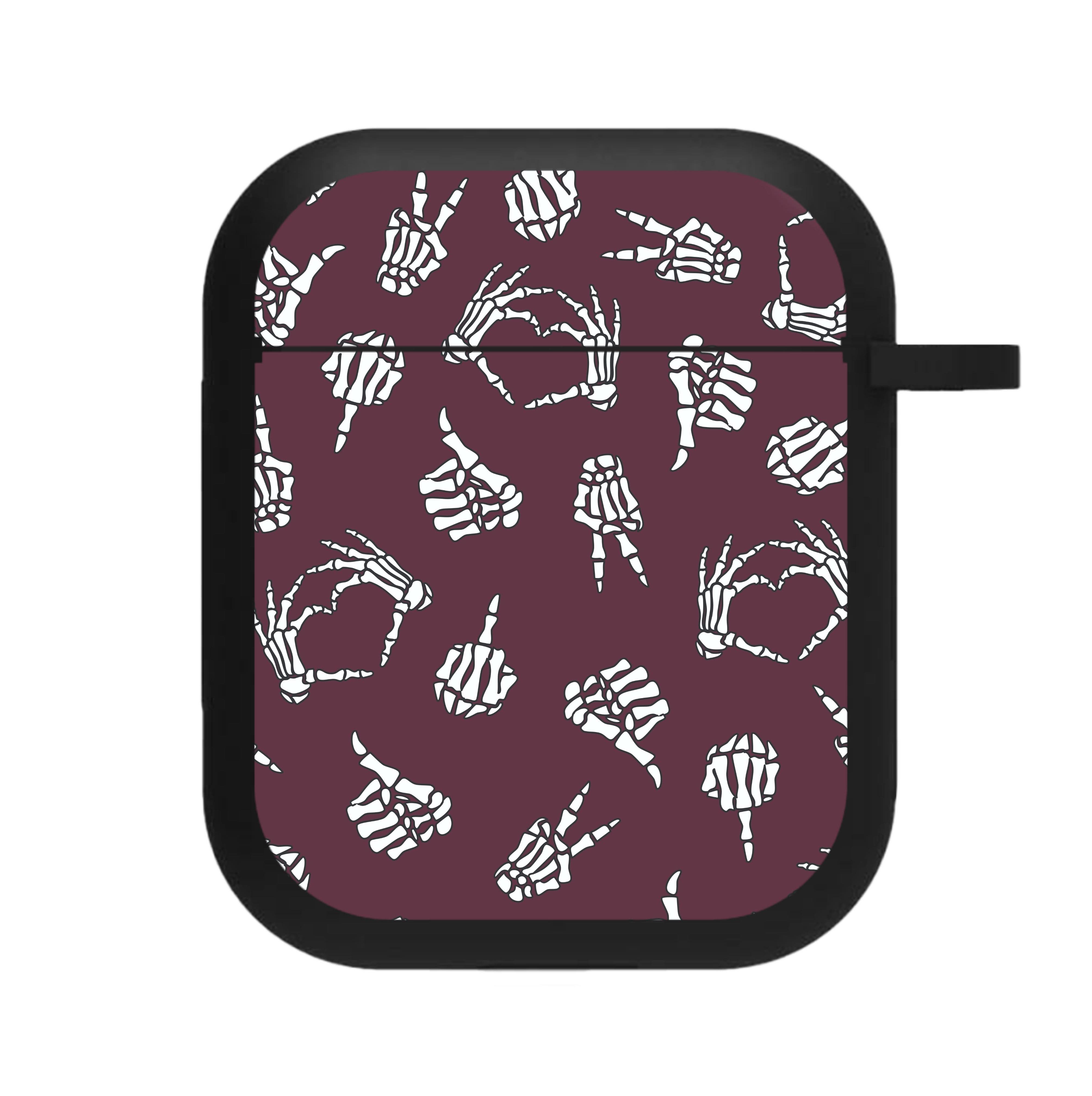 Skeleton Hands Pattern AirPods Case