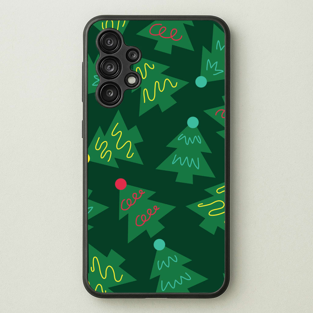 Abstract Christmas Trees Pattern Galaxy A13 Case