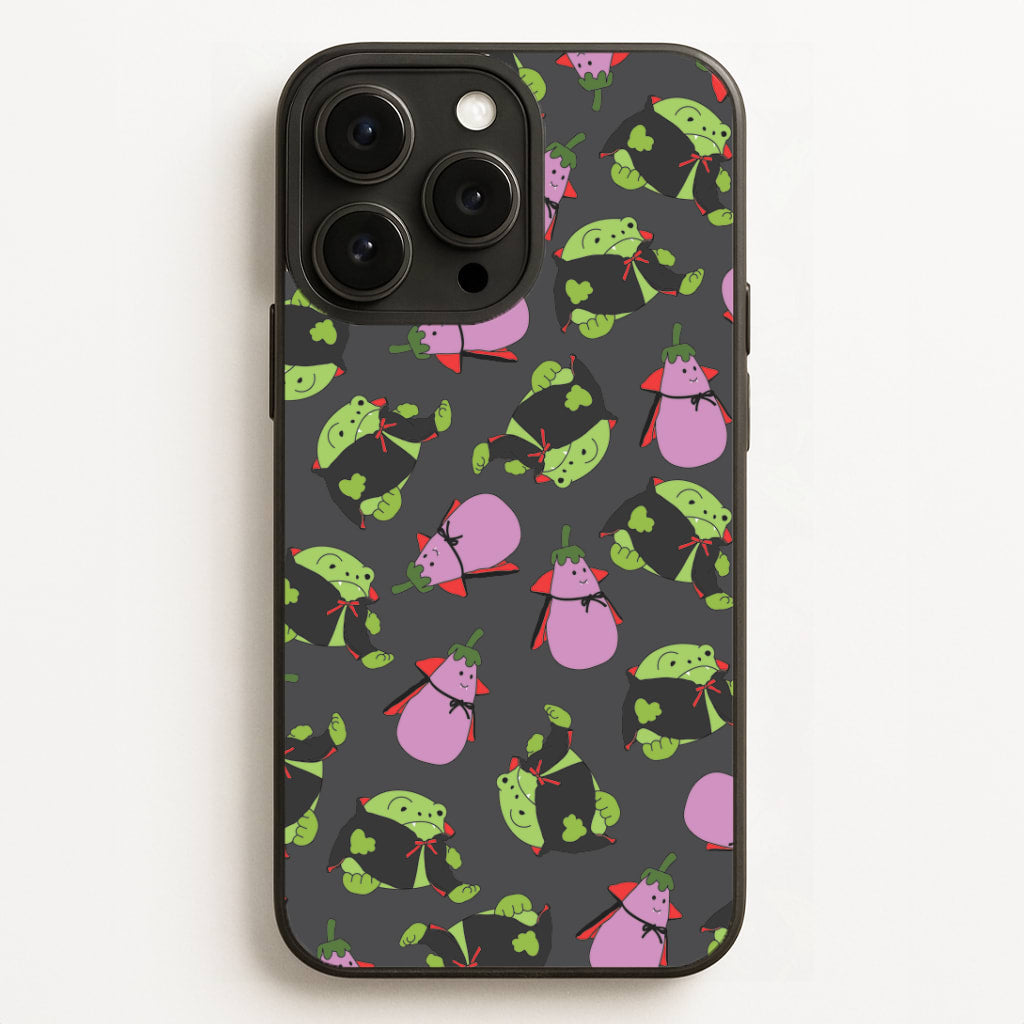 Vampire Frogs And Vegetables Pattern - Halloween iPhone 16 Pro Case