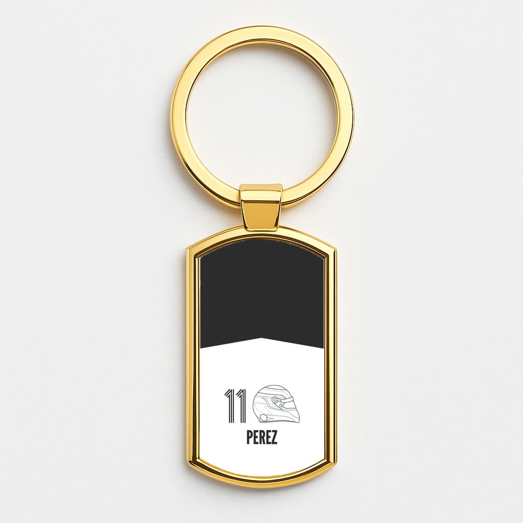 Perez Helmet 2026 Gold Keyring