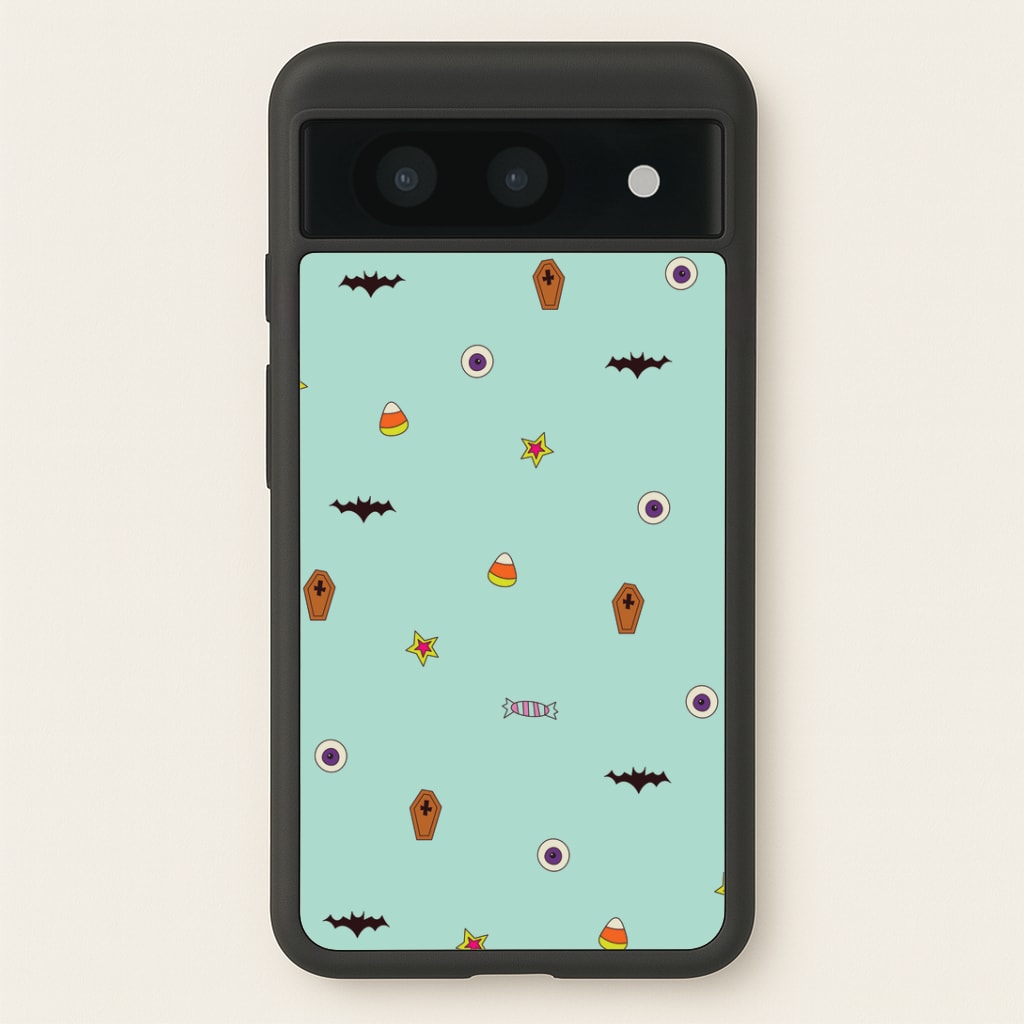 Minature Halloween Cartoons Pattern Google Pixel 8a Case