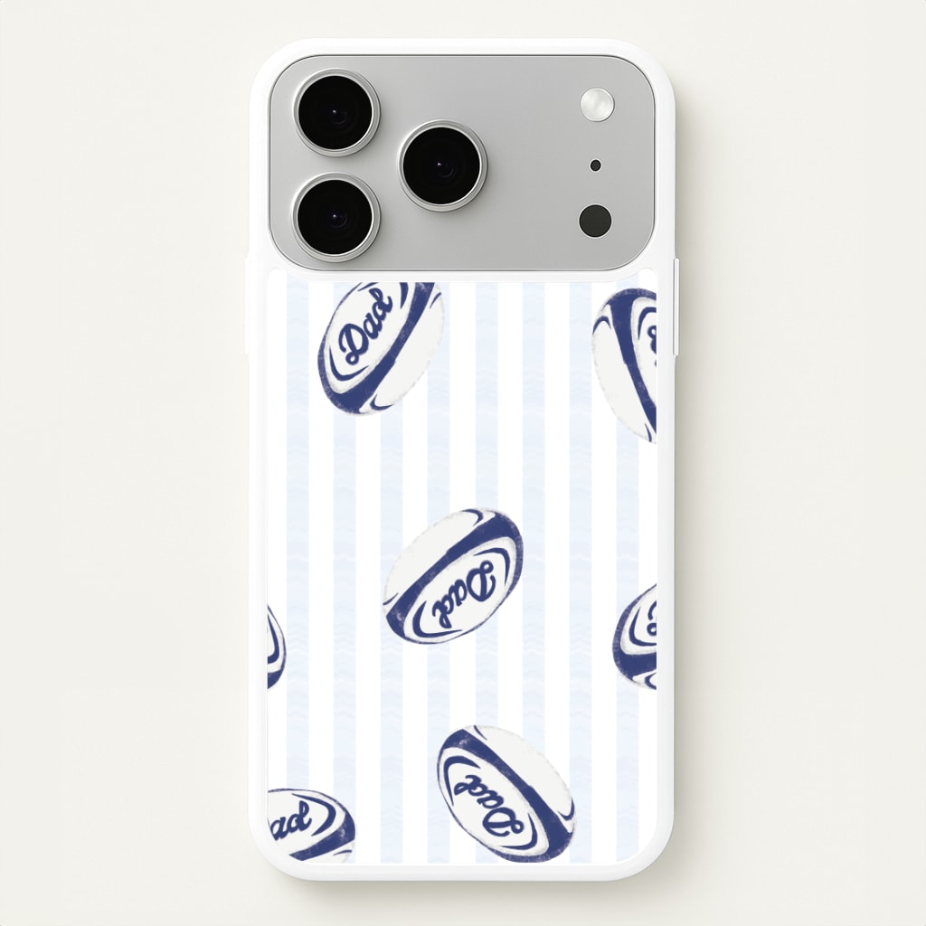 Dad Rugby Ball Pattern iPhone 17 Pro Max Case