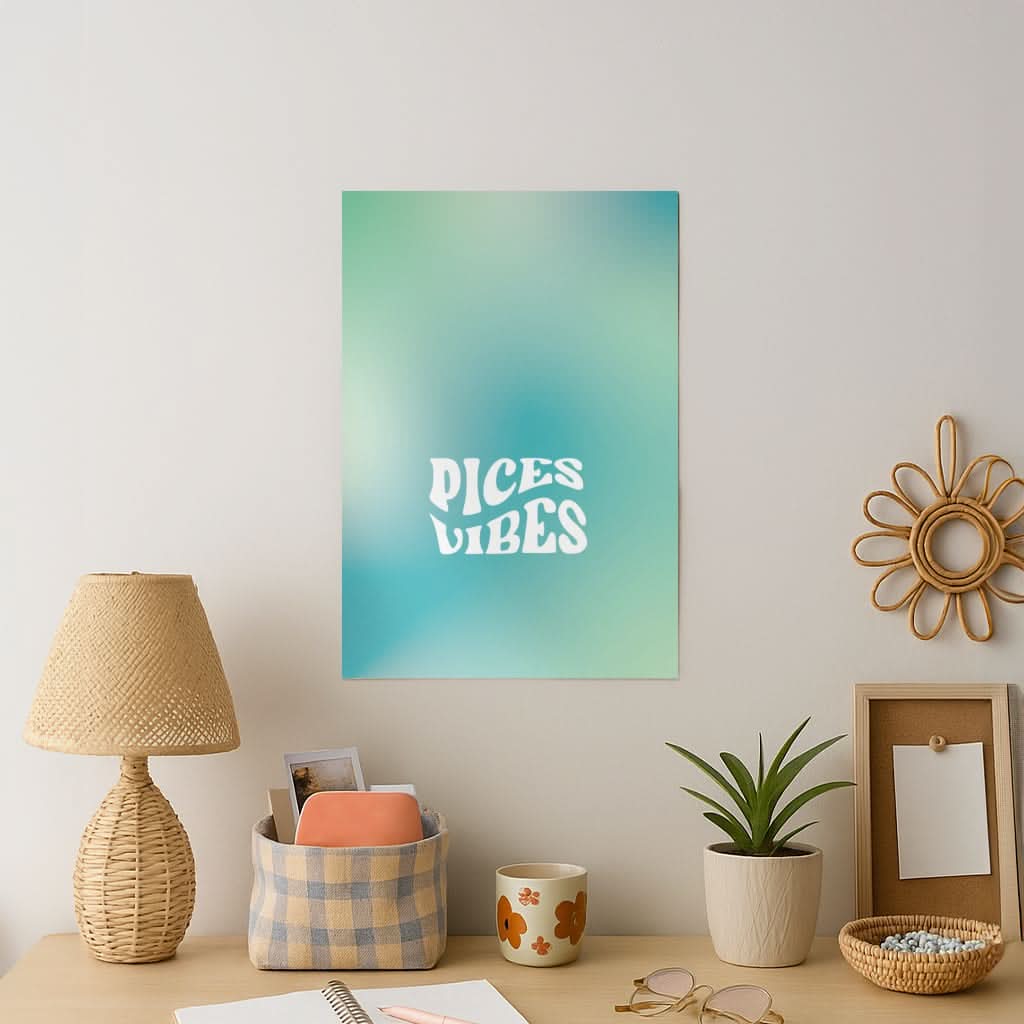 Pices Vibes Gradient Zodiac Art Print