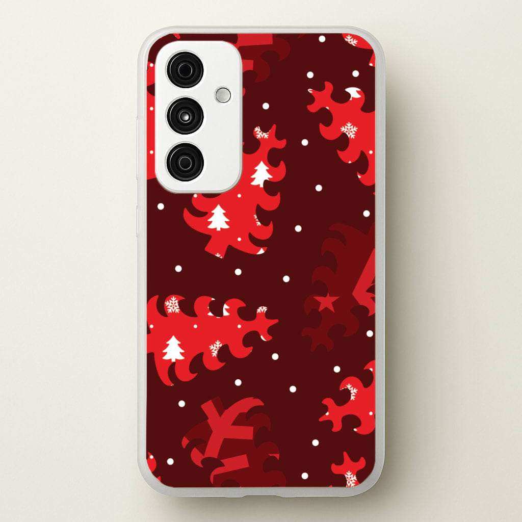 Wrapping Paper Christmas Tree Pattern Galaxy A55 Case