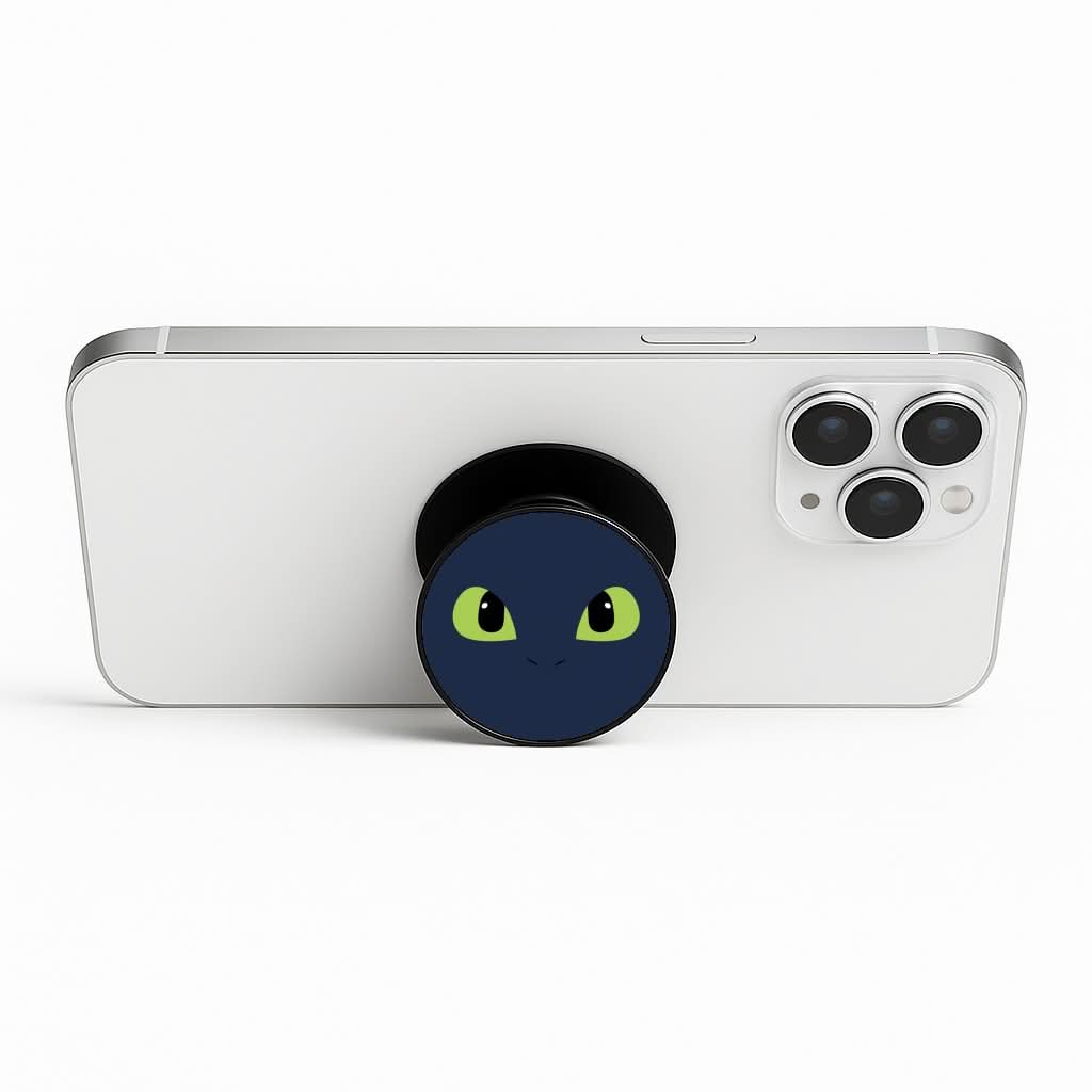 Black Fury Dragon Face Phone Stand