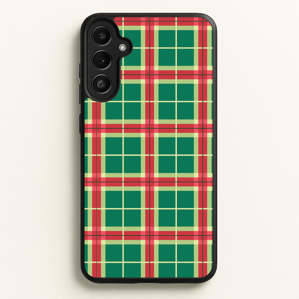 Red And Green Tartan II Christmas Pattern Galaxy A36 Case