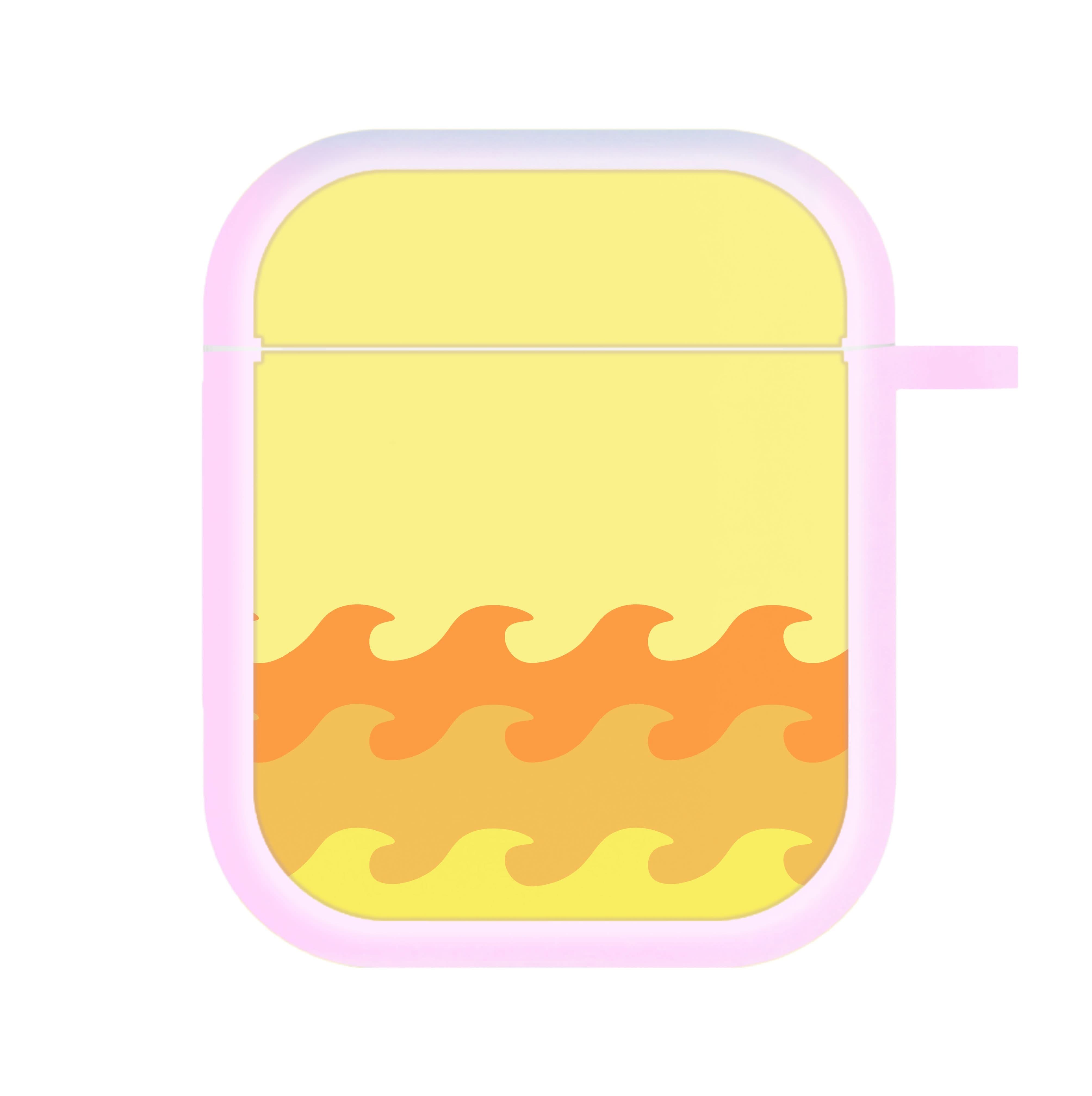 Orange Beach Waves Pattern AirPods Case