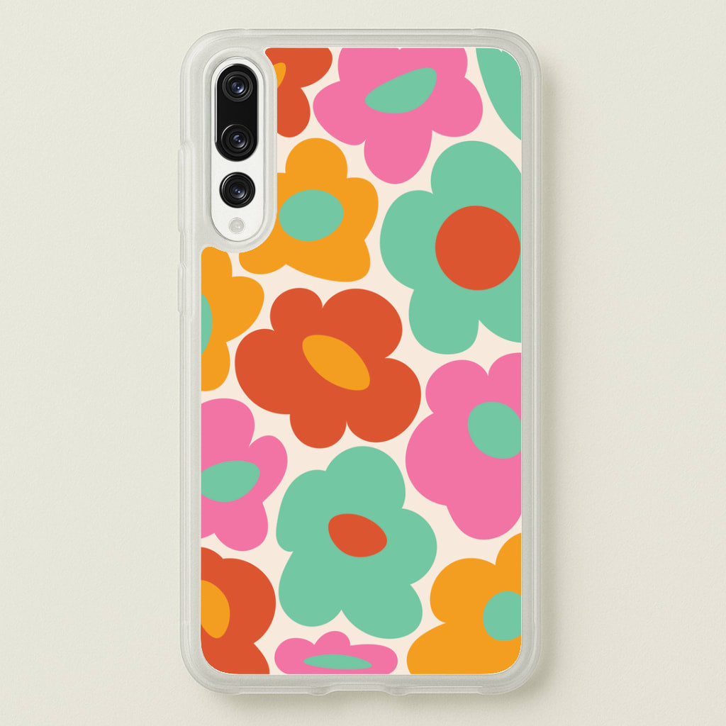 Abstract Trippy Retro Flowers Huawei P20 Pro Case