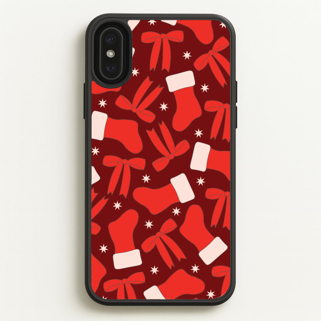 Stockings And Bows Pattern iPhone XS Max Case