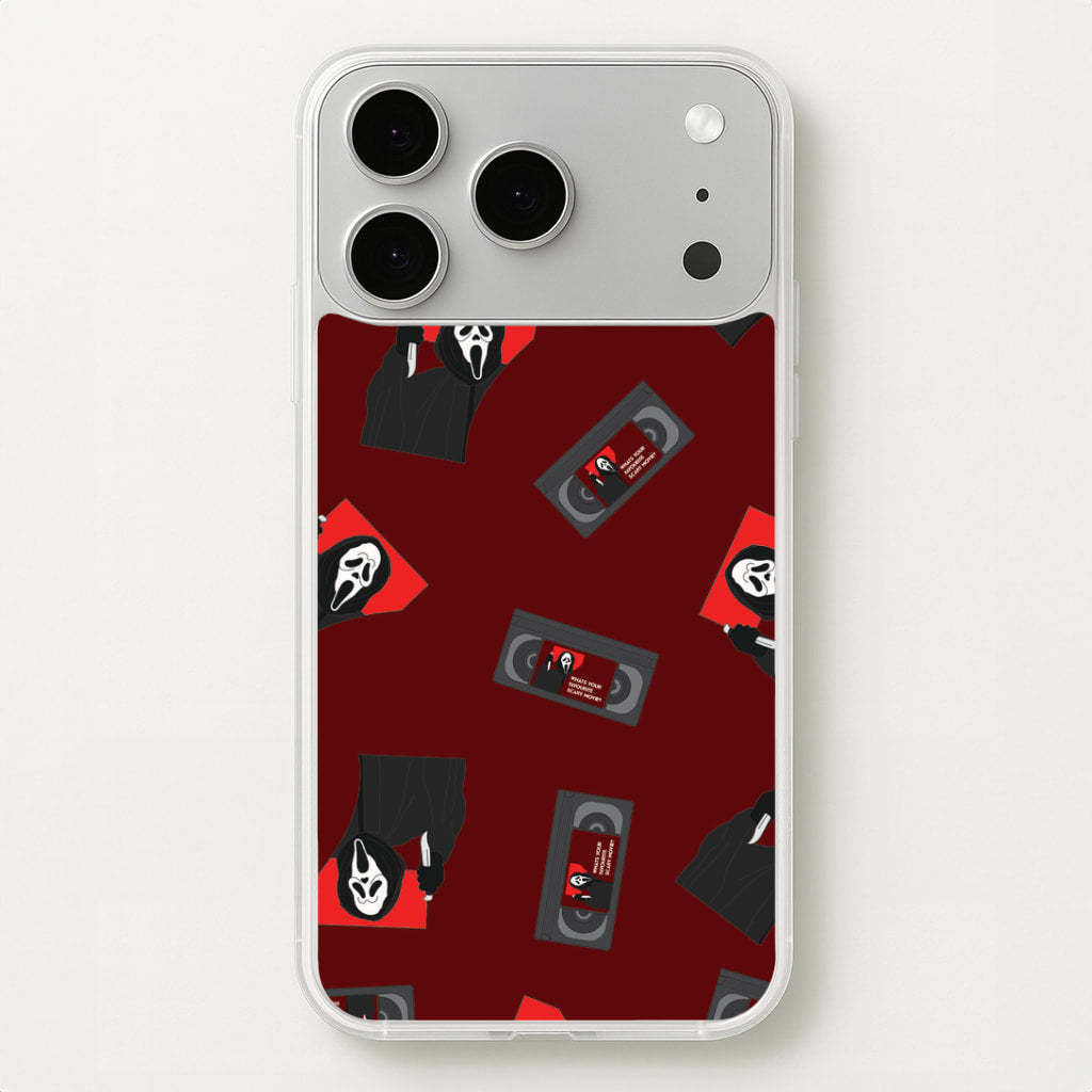 VHS & Ghostface Pattern iPhone 17 Pro Max Case