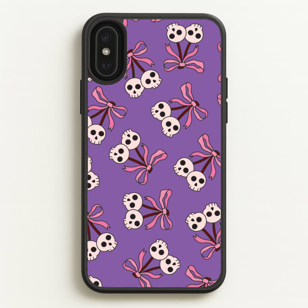 Cherry Skulls Pattern iPhone XS Max Case