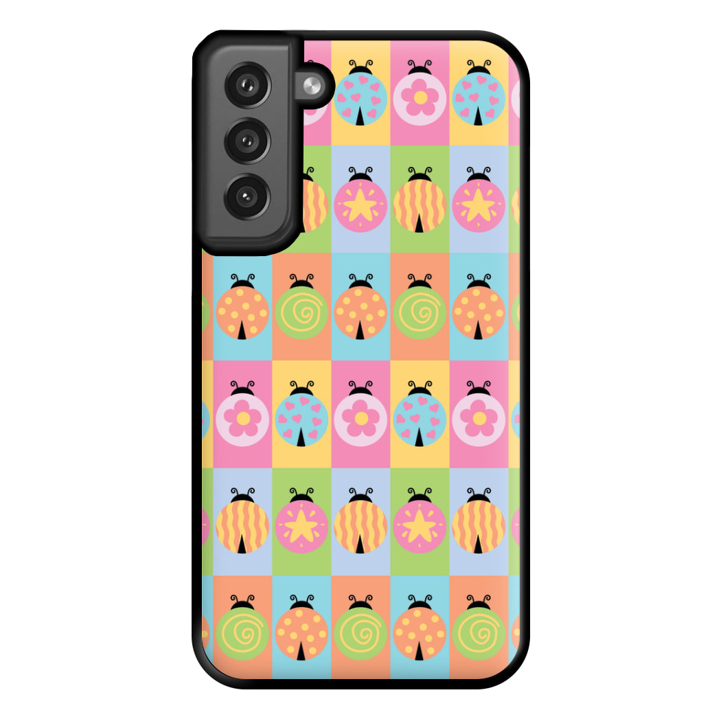 Cartoon Ladybugs Colourful Pattern Galaxy S21FE Case