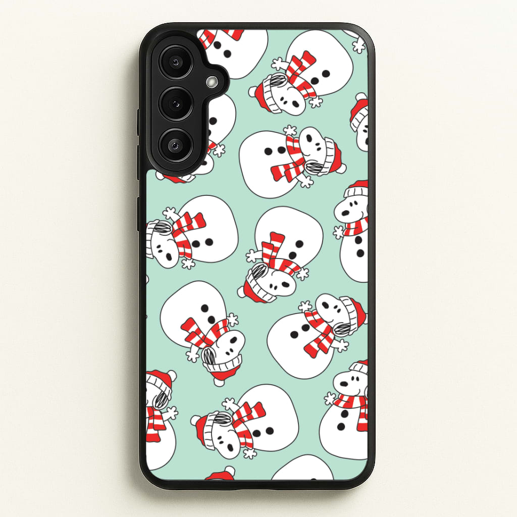 Cartoon Beagle Snowman Pattern Galaxy A34 Case