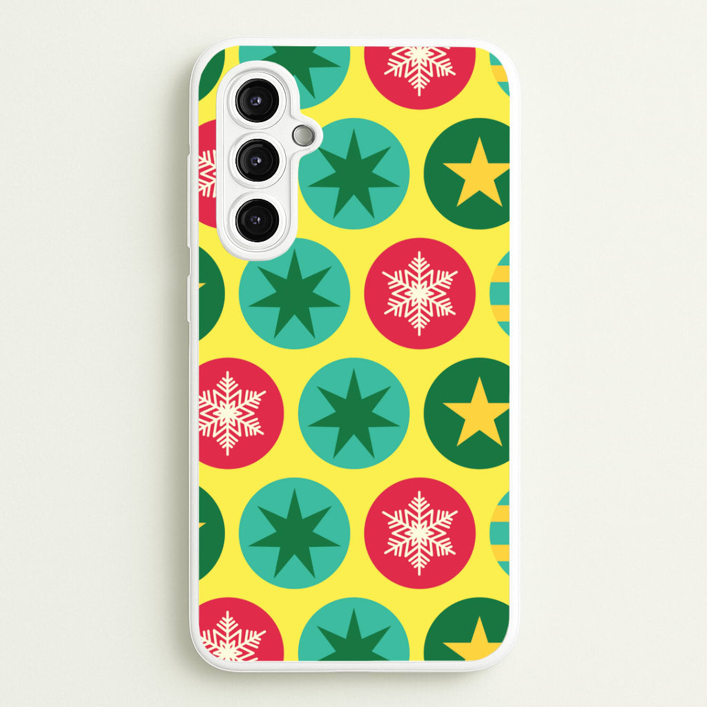 Colourful Abstract Baubles Christmas Pattern Galaxy A14 Case