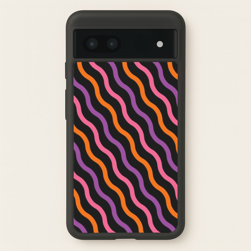 Wavy Abstract Halloween Pattern Google Pixel 6a Case