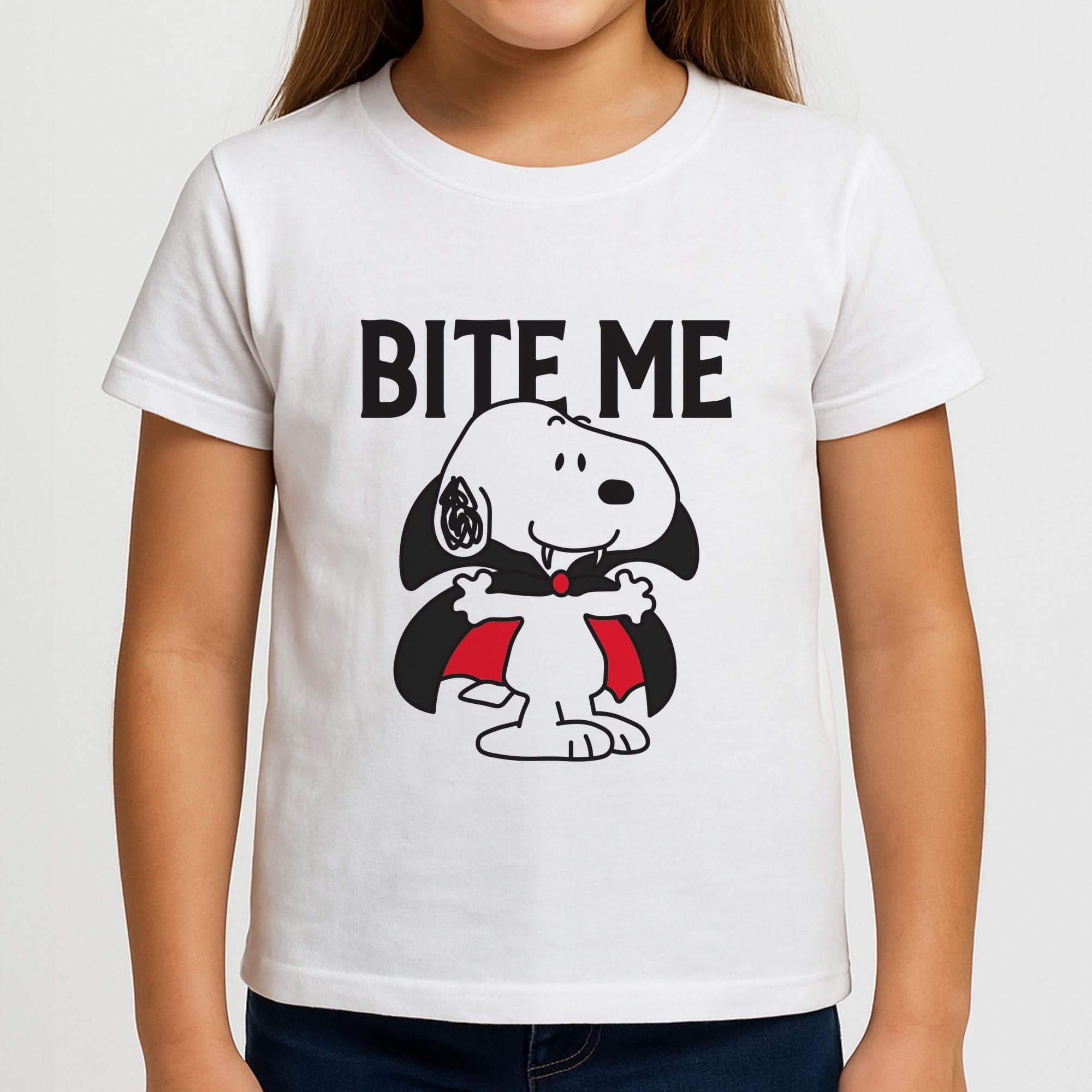 Bite Me Cartoon Beagle Girls T-Shirt