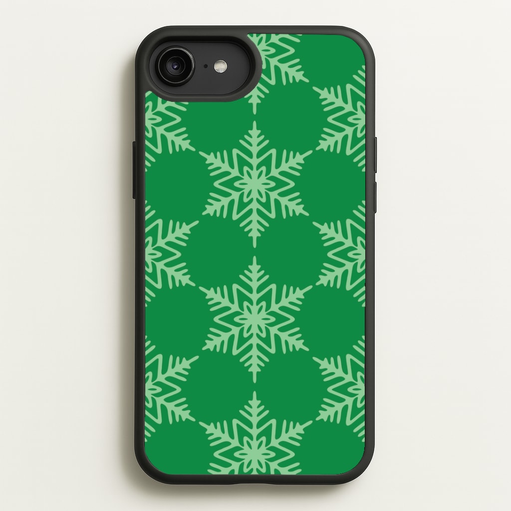 Green Giant Snowflakes Christmas Pattern iPhone 6 Plus / 7 Plus / 8 Plus Case