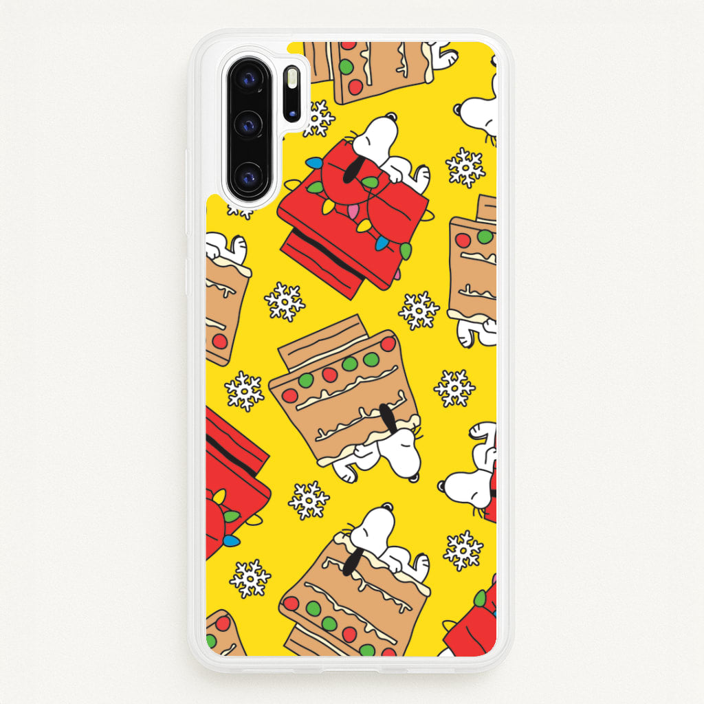 Cartoon Beagle Fairylights And Gingerbead Pattern Huawei P30 Pro Case