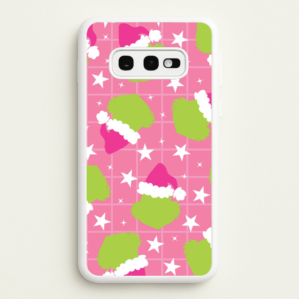 Pink Green Creature Xmas Pattern Galaxy S10e Case