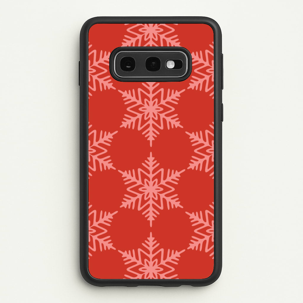 Red Giant Snowflakes Christmas Pattern Galaxy S10e Case