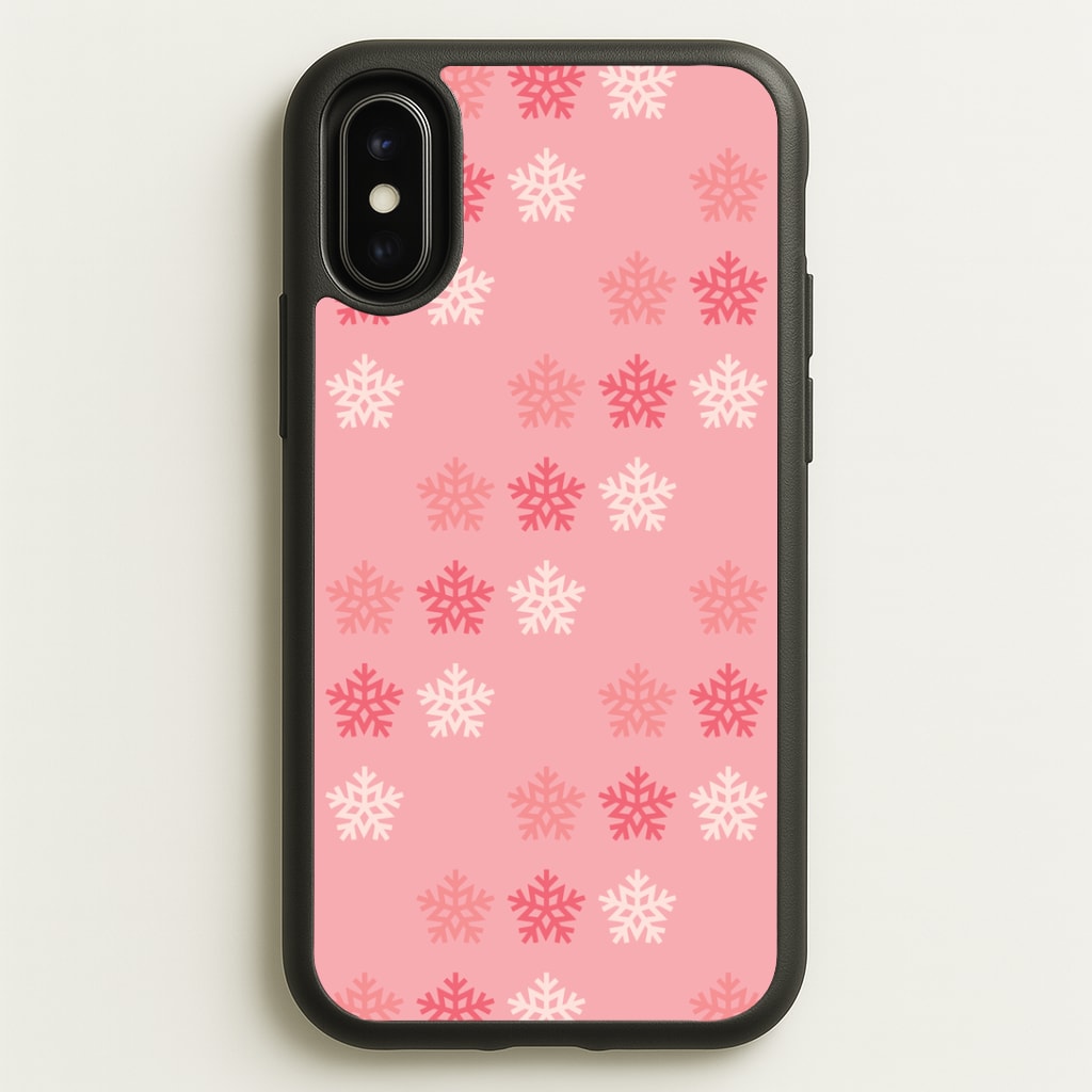 Red Slowflakes Christmas Pattern iPhone X / XS Case